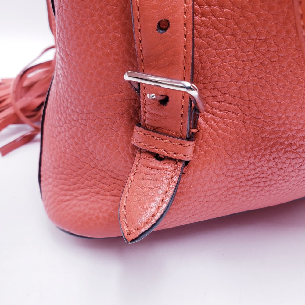 Gucci Bamboo Backpack Orange Pebbled Leather Tassel‎ - Picture 8 of 16